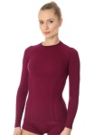 Koszulka Damska Brubeck Active Wool LS śliwkowa