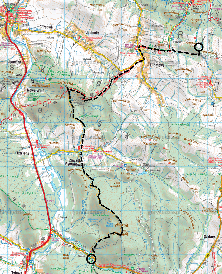 Mapa pochodzi ze strony Góry i ludzie
